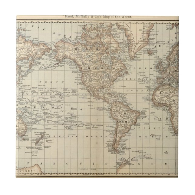 Karte der Welt 2 Fliese (Vorderseite)
