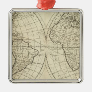 Karte der Welt 2 Ornament Aus Metall