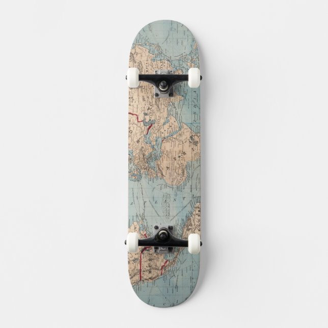 Karte der Welt auf Mercators Projektion Skateboard (Vorderseite)