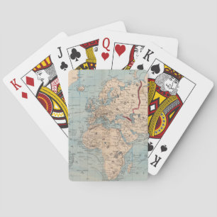 Karte der Welt auf Mercators Projektion Spielkarten