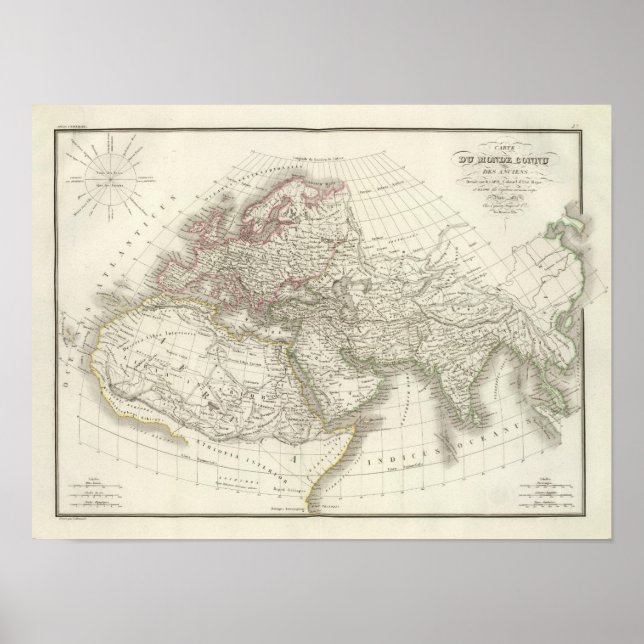 Karte der Welt bekannt für die Alten Poster (Vorne)