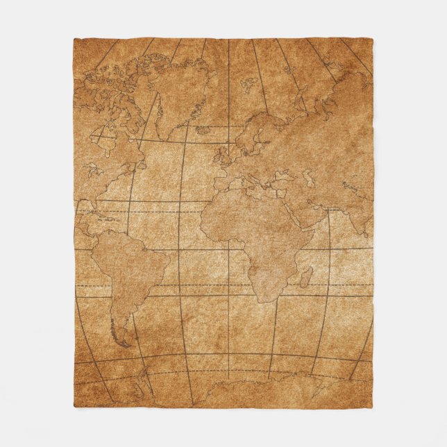 Karte der Welt Fleecedecke (Vorderseite)