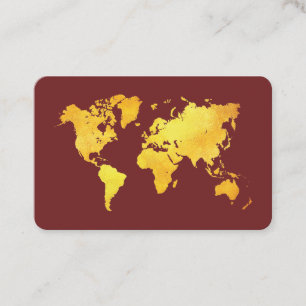 Karte der Welt (Gold / Rot)