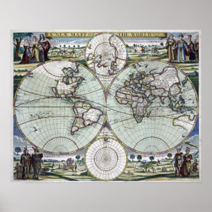 Karte der Welt Poster