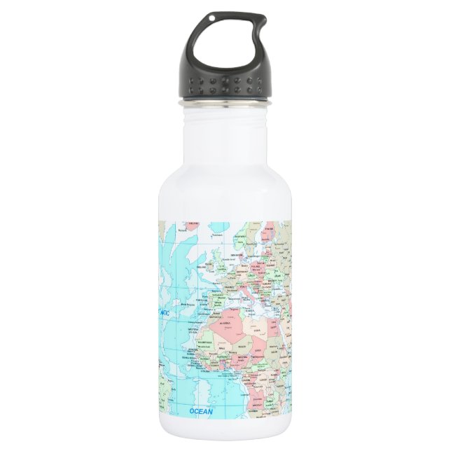 Karte der Welt Trinkflasche (Vorderseite)