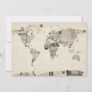 Karte der Weltkarte aus alten Postkarten