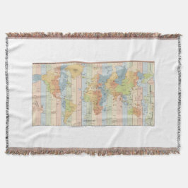 Karte der Weltzeitzonen Decke