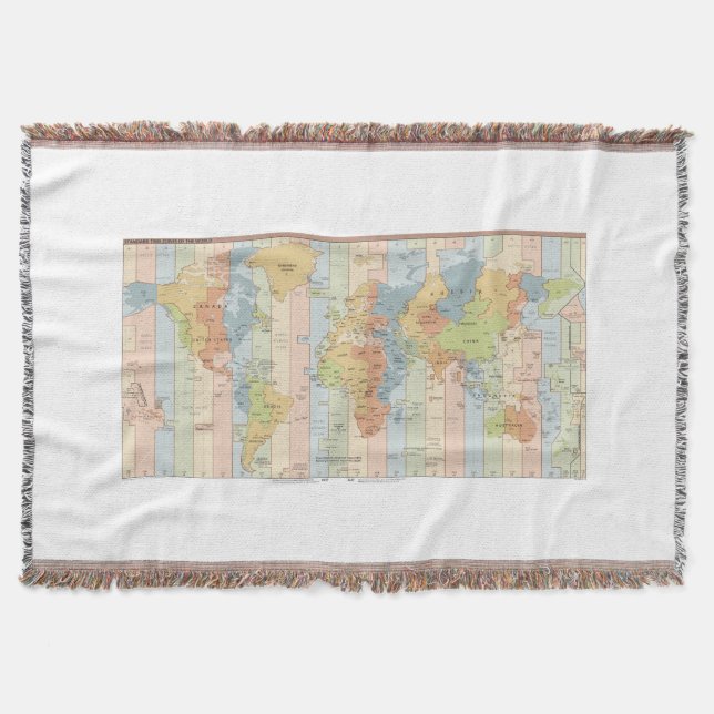 Karte der Weltzeitzonen Decke (Vorderseite)