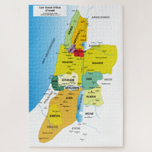 Karte der zwölf Stämme Israels von 1200 bis 1050 Puzzle