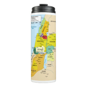 Karte der zwölf Stämme Israels von 1200 bis 1050 Thermosbecher
