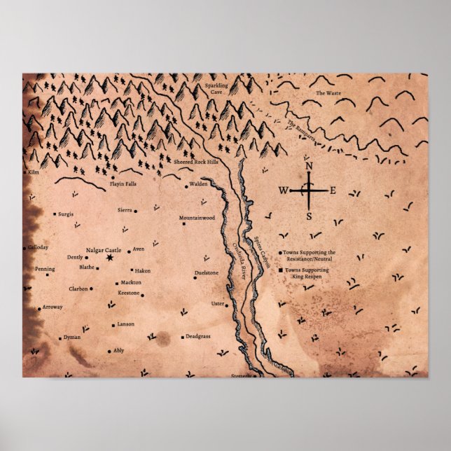 Karte des Acktar-Posters Poster (Vorne)