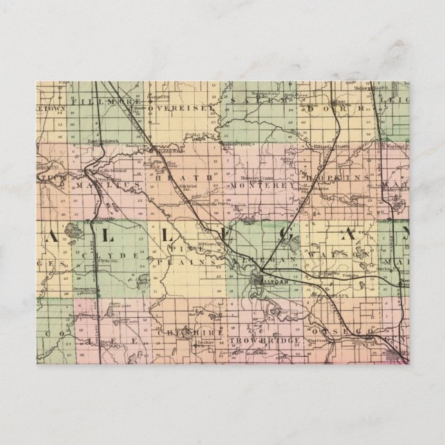 Karte des Allegan-Landkreises, Michigan (Vorderseite)