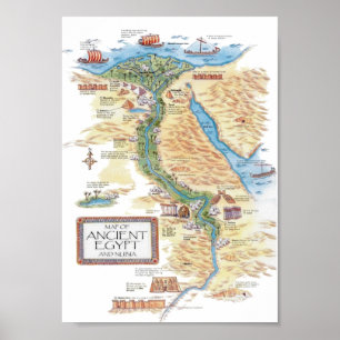 Karte des alten Ägypten und Nubia Poster