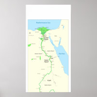 Karte des alten Ägyptens während der dynastischen 