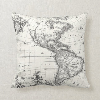 Karte des Amerikas 1669 Pillow Kissen