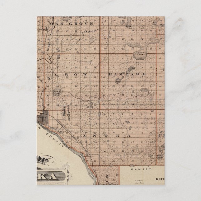 Karte des Anoka-Landkreises, Minnesota (Vorderseite)