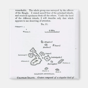 Karte des Archipels Galapagos, 1844 Magnet