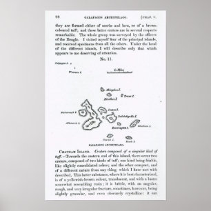 Karte des Archipels Galapagos, 1844 Poster