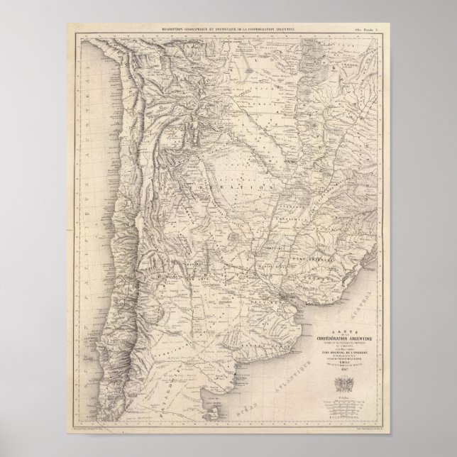 Karte des argentinischen Bundes Poster (Vorne)