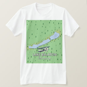 Karte des Balaton Ungarn T-Shirt