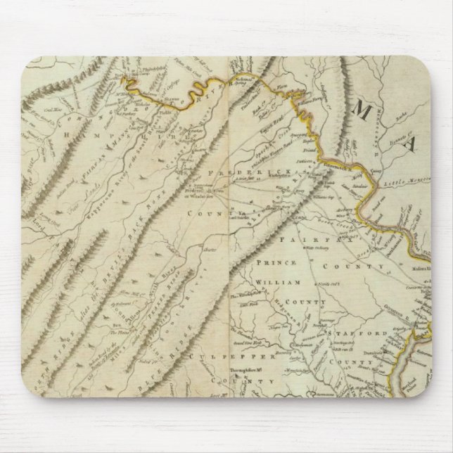 Karte des bewohntesten Teils von Virginia, NJ. PA Mousepad (Vorne)