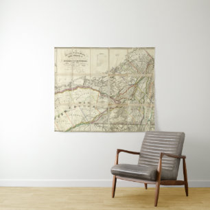 Karte des Bezirkes von Montreal, unteres Kanada Wandteppich