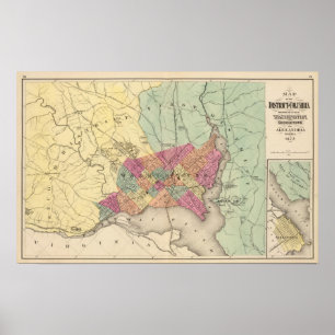 Karte des Bezirks Columbia, Washington Poster