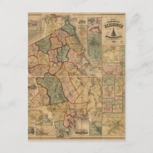 Karte des Bezirks Plymouth Massachusetts (1857)