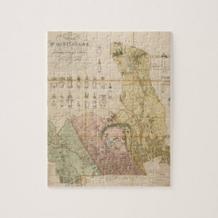 Karte des Bezirks St Marylebone (London) von 1834 Puzzle