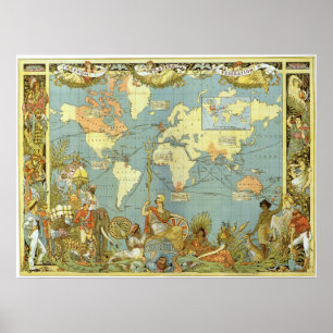 Karte des britischen Empires Poster