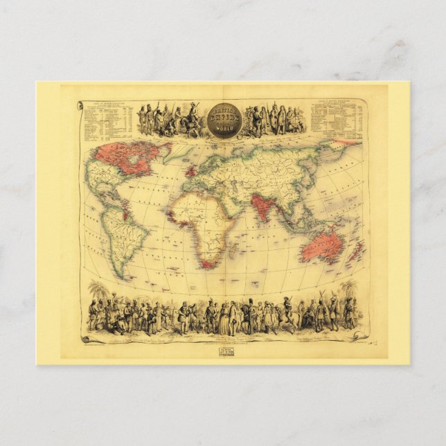 Karte des britischen Empires (um 1850) (Vorderseite)