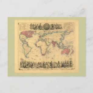 Karte des britischen Empires weltweit aus den 1850