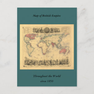 Karte des britischen Empires weltweit aus den 1850