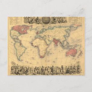 Karte des britischen Empires weltweit aus den 1850