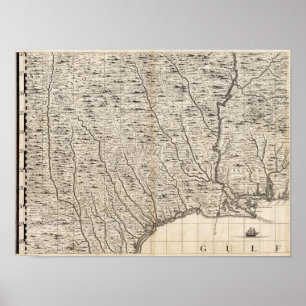 Karte des Britischen Reiches in Amerika Blatt 9 Poster