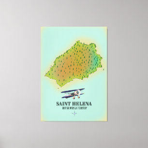 Karte des britischen Überseegebiets Saint Helena Leinwanddruck