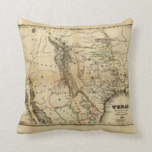 Karte des Bundesstaates Texas (1846) Kissen