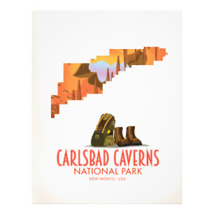Karte des Carlsbad Caverns Nationalparks New Mexic Fotodruck