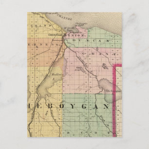 Karte des Cheboygan-Landkreises, Michigan