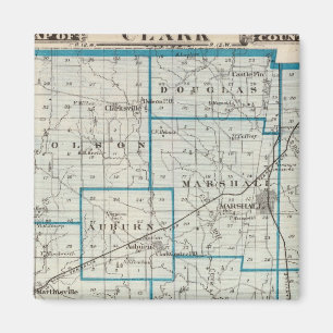 Karte des Clark-Landkreises Magnet