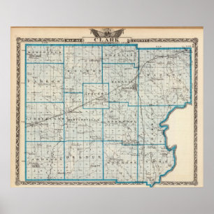 Karte des Clark-Landkreises Poster