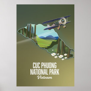 Karte des Cuc Phuong Nationalparks Vietnam Poster