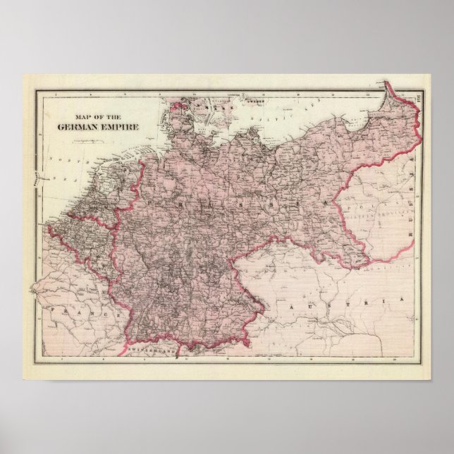 Karte des deutschen Reiches Poster (Vorne)