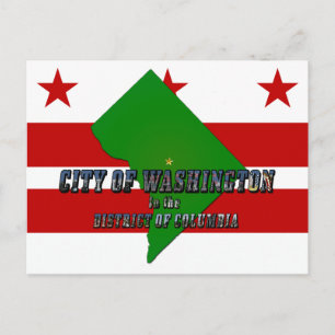 Karte des District of Columbia, Flagge und Fototex