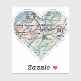 Karte des Dover NJ 50 Aufkleber