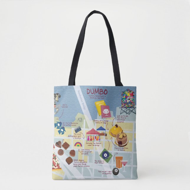 Karte des Dumbo Brooklyn New York Tote Bag (Vorderseite)