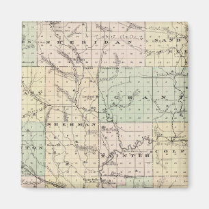Karte des Dunn-Landkreises, Staat von Wisconsin Magnet