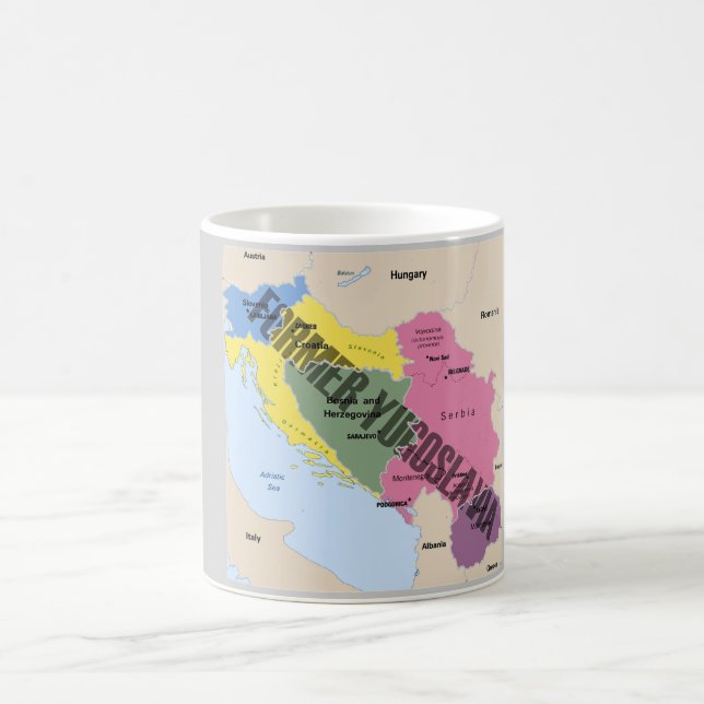 KARTE DES EHEMALIGEN JUGOSLAWIENS KAFFEETASSE (Mittel)