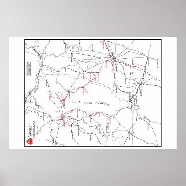 Karte des Eisenbahnsystems Hagerstown & Frederick  Poster (Vorne)