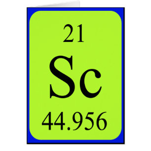 Karte des Elements 21 - Scandium
